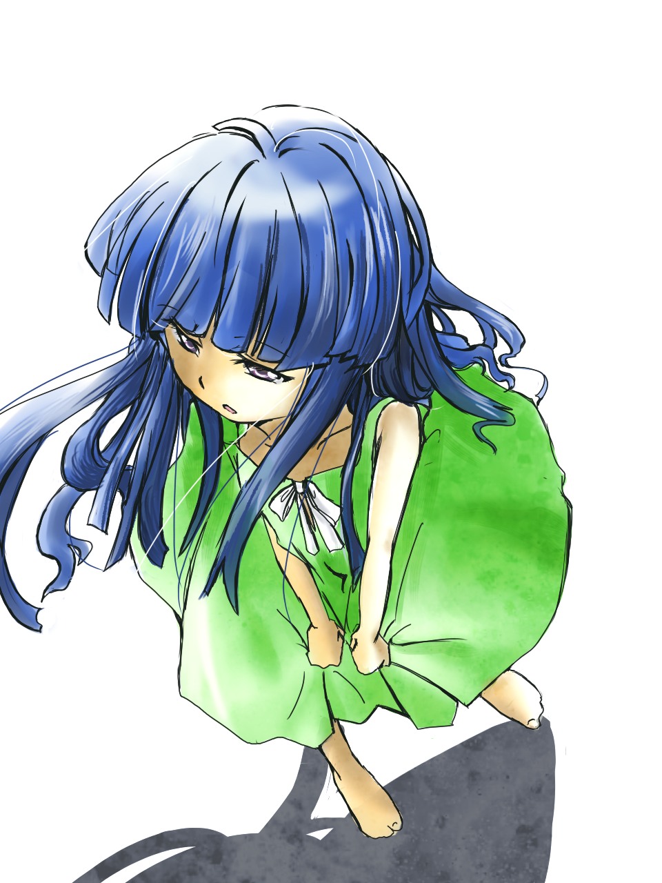 airi_(artist), bad_id, barefoot, child, from_above, furude_rika, highres, higurashi_no_naku_koro_ni