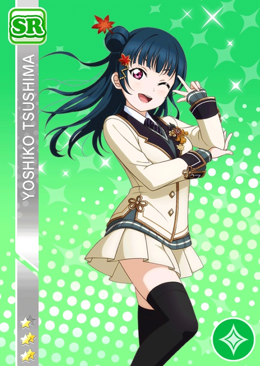 blue_hair, dress, long-hair, pink_eyes, tsushima_yoshiko