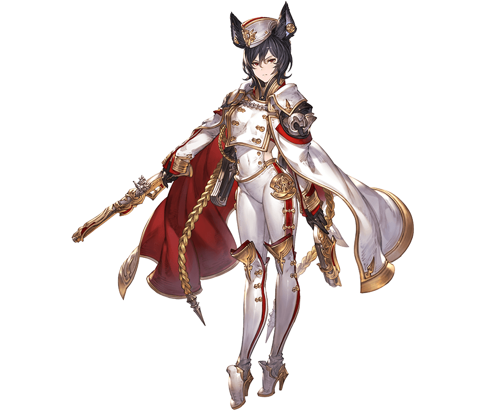 1girl, animal_ears, bangs, black_hair, boots, cape, detached_sleeves, dual_wielding