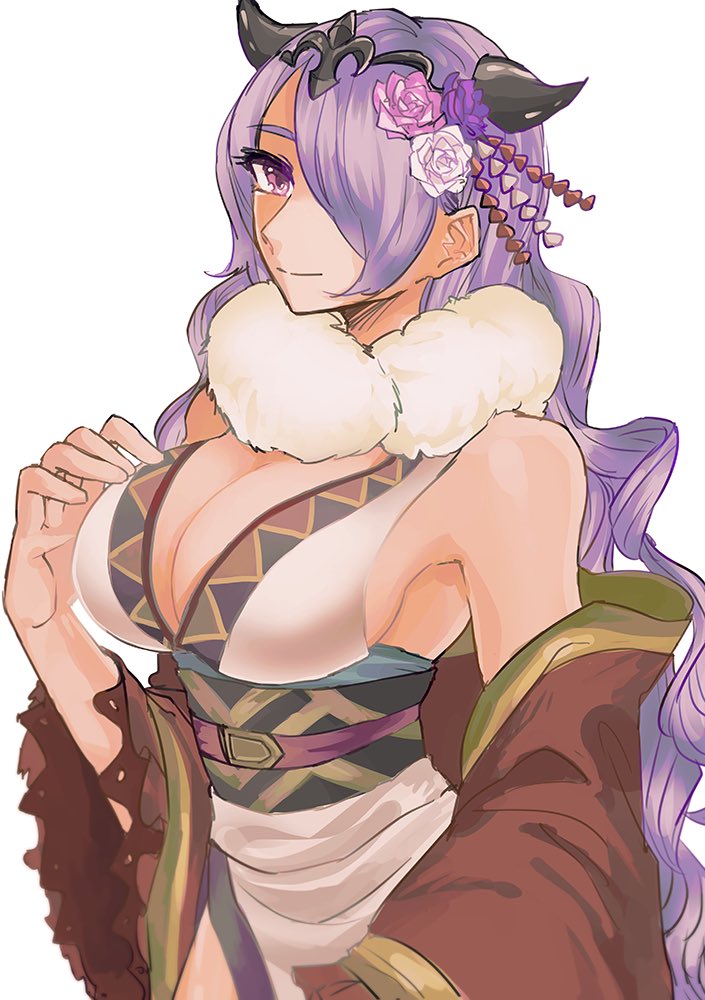 1girl, alternate_costume, breasts, camilla_(fire_emblem_if), fire_emblem, fire_emblem_heroes, fire_emblem_if, hair_over_one_eye