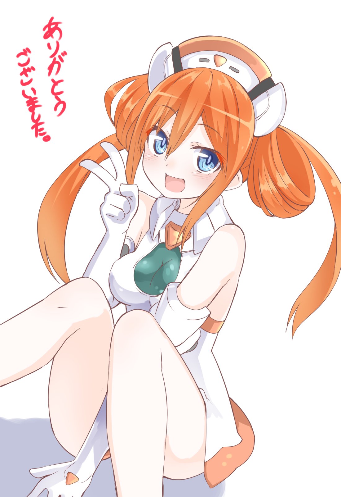 1girl, :d, bare_shoulders, blue_eyes, blush, commentary_request, elbow_gloves, gloves