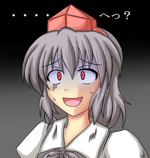akazu_bon, black_hair, hat, kemomiti, red_eyes, shameimaru_aya, sweatdrop, touhou