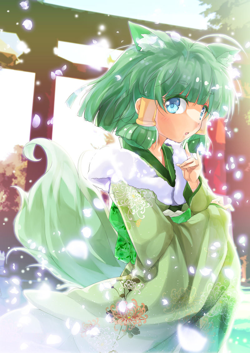 1girl, :o, animal_ears, blue_eyes, blush, cafe-chan_to_break_time, dog_ears, dog_girl