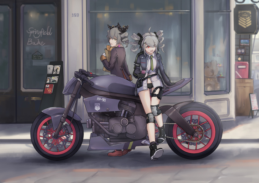 aek-999_(girls_frontline), alternate_costume, ammunition_pouch, arm_support, armband, bangs, belt, benghuai_xueyuan