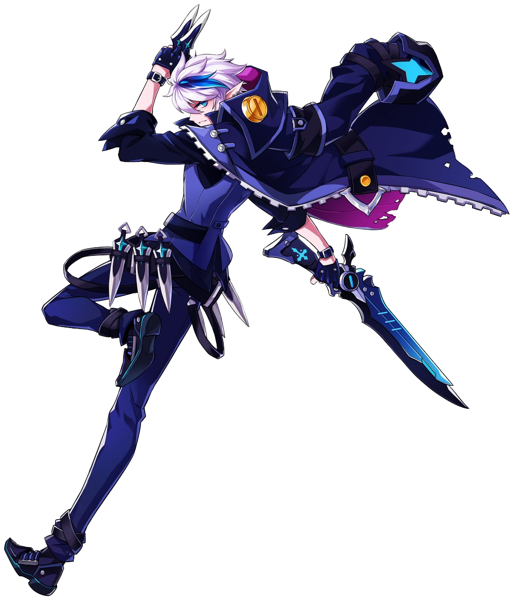 1boy, black_footwear, black_gloves, blue_coat, blue_eyes, blue_hair, blue_pants, blue_shirt