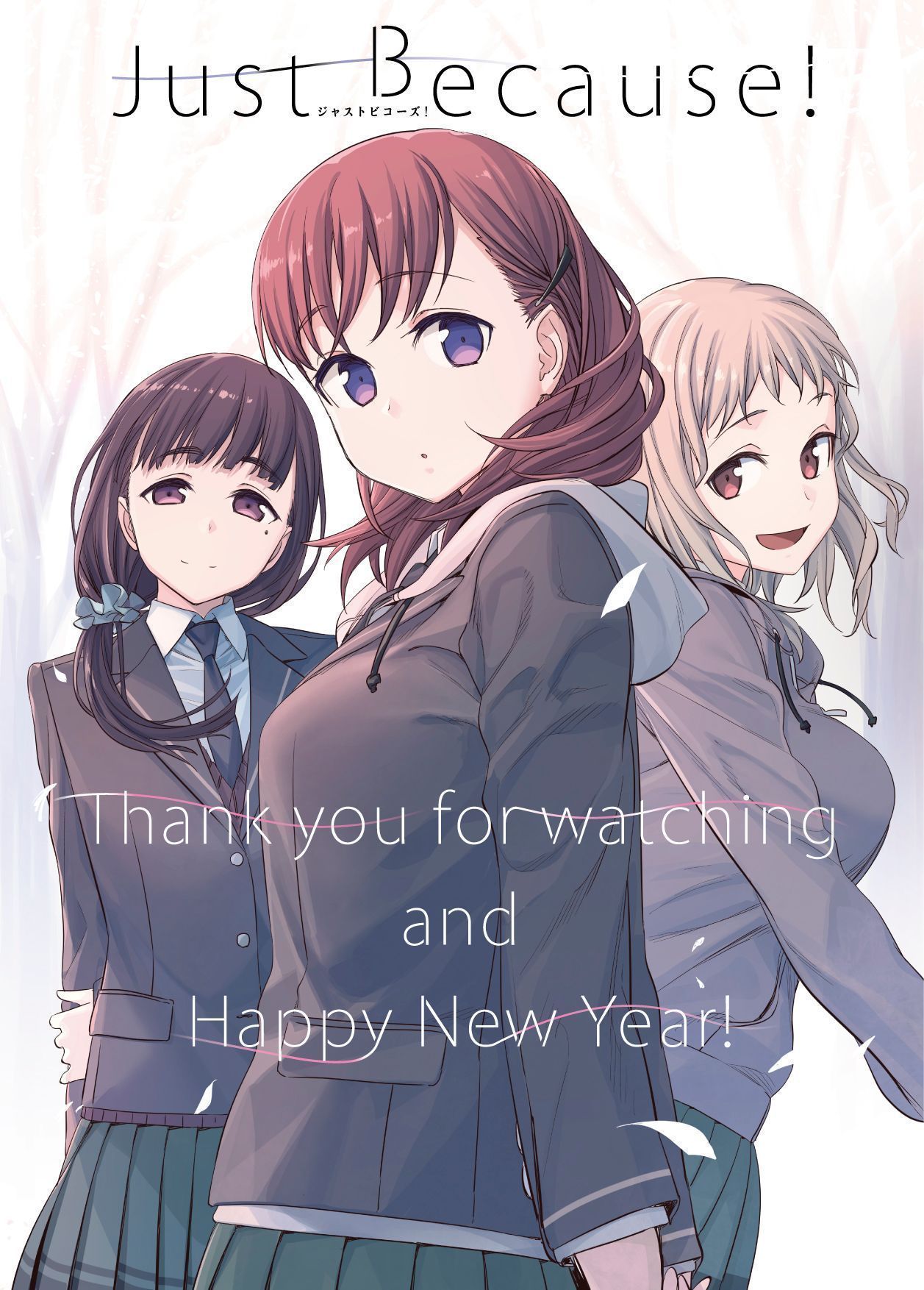 3girls, bangs, blunt_bangs, brown_eyes, brown_hair, curly_hair, eyebrows_visible_through_hair, hair_ornament