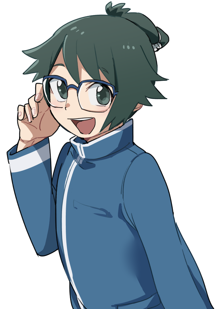 1boy, bidarian, boruto:_naruto_next_generations, glasses, green_eyes, green_hair, kaminarimon_denki, male_focus