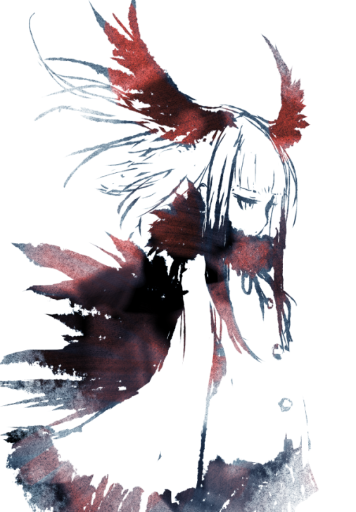 1girl, bangs, bird_tail, bird_wings, blunt_bangs, buttons, cowboy_shot, expressionless