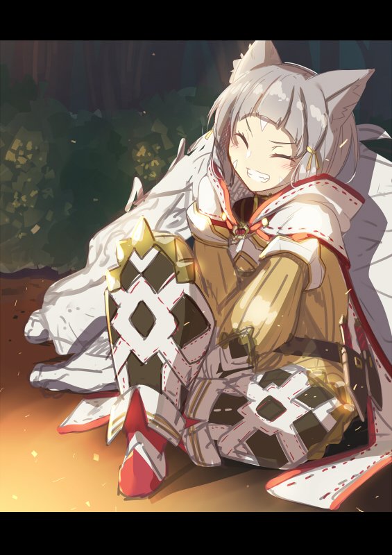 1girl, animal, animal_ears, bangs, blue_eyes, blunt_bangs, bodysuit, byakko_(xenoblade)