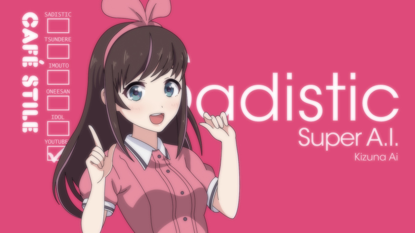 1girl, :d, a.i._channel, bangs, blend_s, blush, breasts, brown_hair