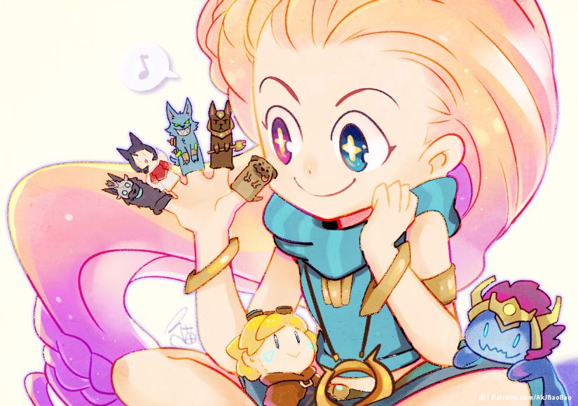 +_+, 1girl, aa2233a, ahri, armlet, bangle, blonde_hair, bracelet