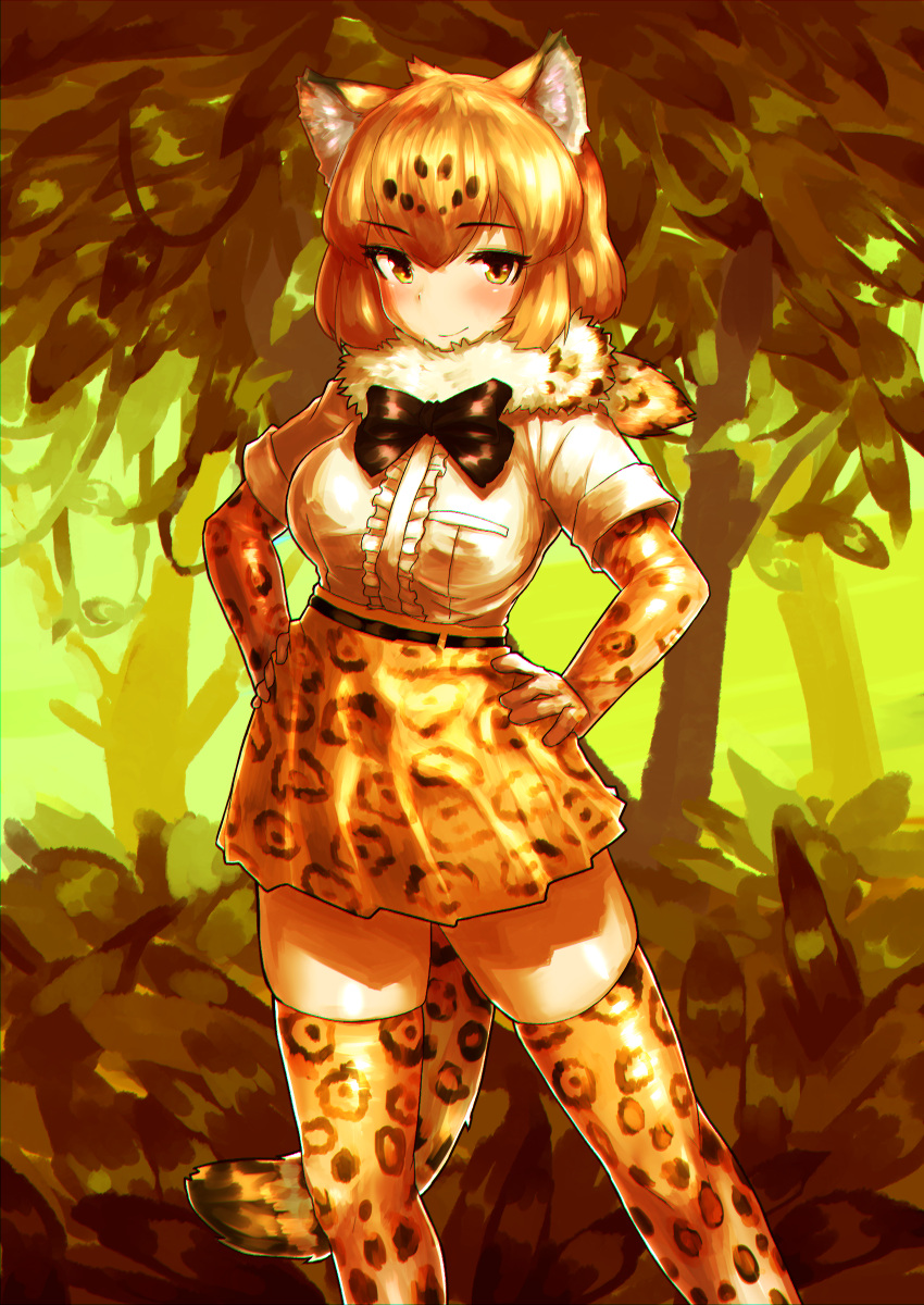1girl, absurdres, blonde_hair, blush, bow, bowtie, breast_pocket, closed_mouth