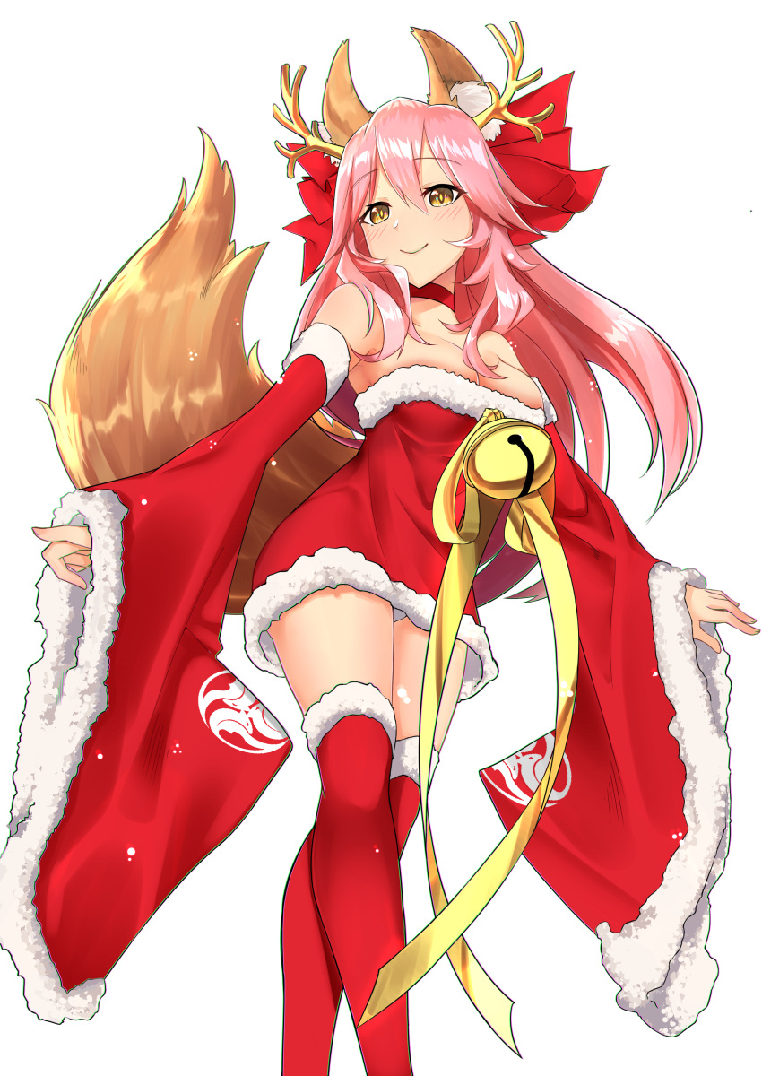 brown_eyes, christmas, fate/grand_order, fate_(series), long_hair, pink_hair, tamamo_(fate)_(all), tamamo_no_mae_(fate)