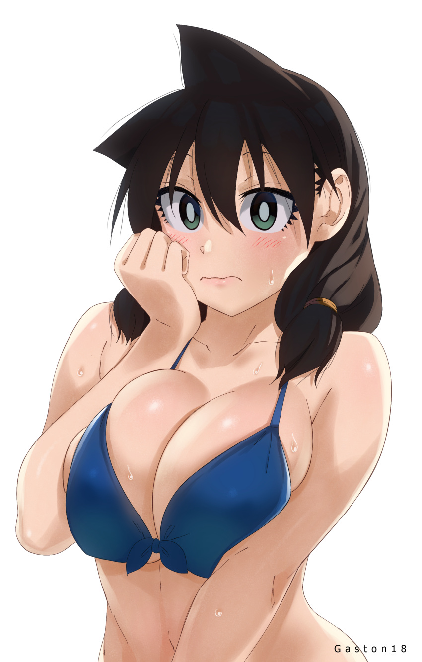 1girl, absurdres, amano_megumi, amano_megumi_wa_suki_darake!, artist_name, bikini, blue_bikini, blue_eyes
