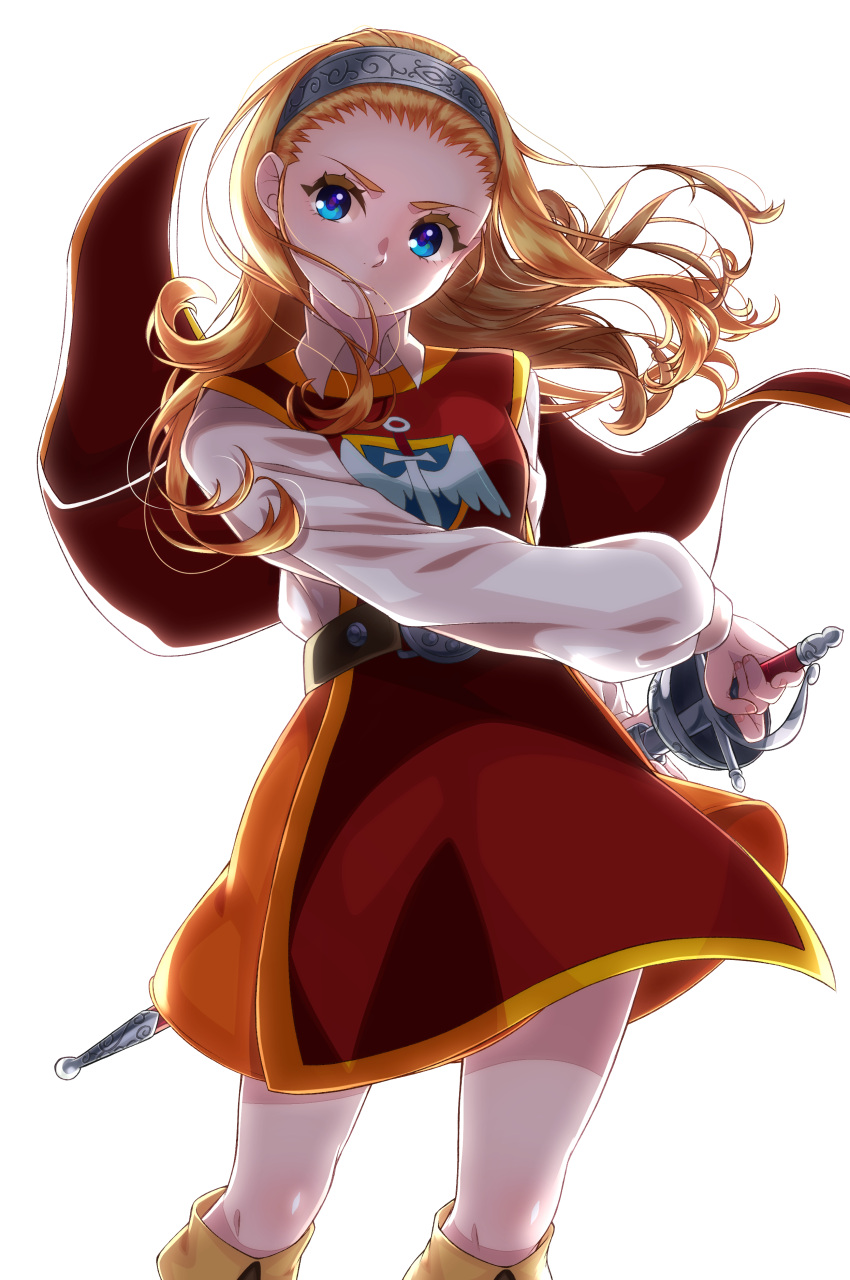 1girl, absurdres, anlucea, blonde_hair, blue_eyes, breasts, commentary_request, dragon_quest