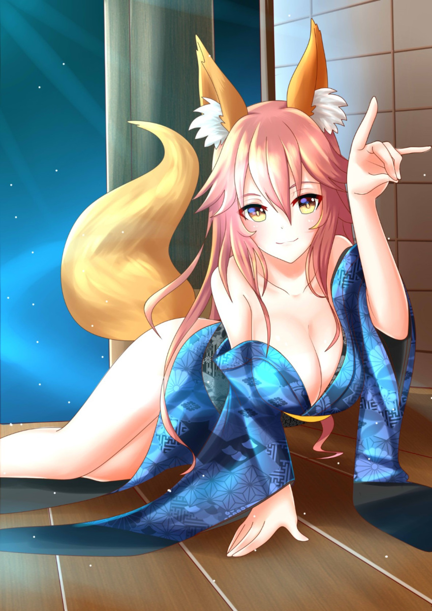 :3, alternate_costume, animal_ears, bare_shoulders, blush, breasts, cleavage, collarbone