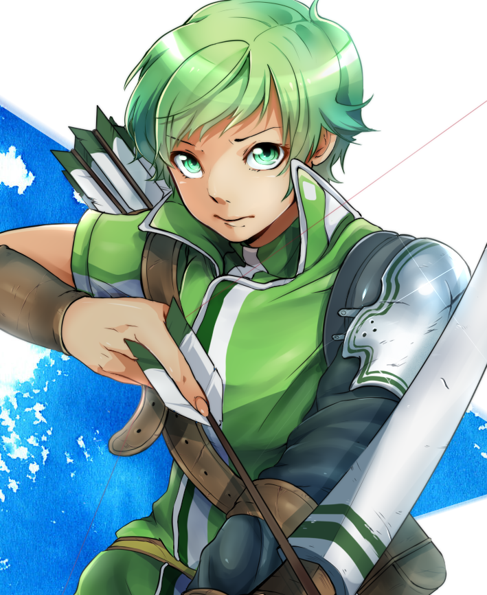 1boy, arrow, bow_(weapon), fire_emblem, fire_emblem:_mystery_of_the_emblem, gordon_(fire_emblem), green_eyes, green_hair