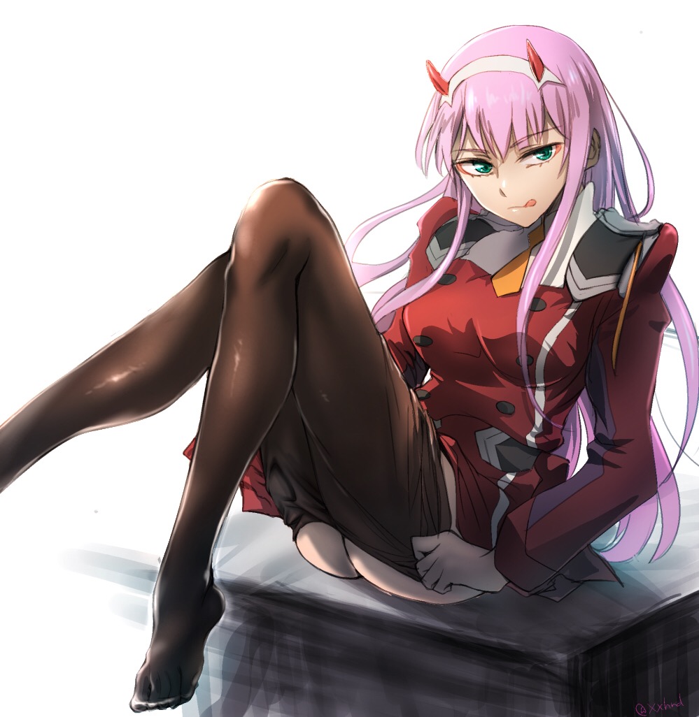 1girl, :q, aqua_eyes, ass, bangs, black_legwear, breasts, closed_mouth