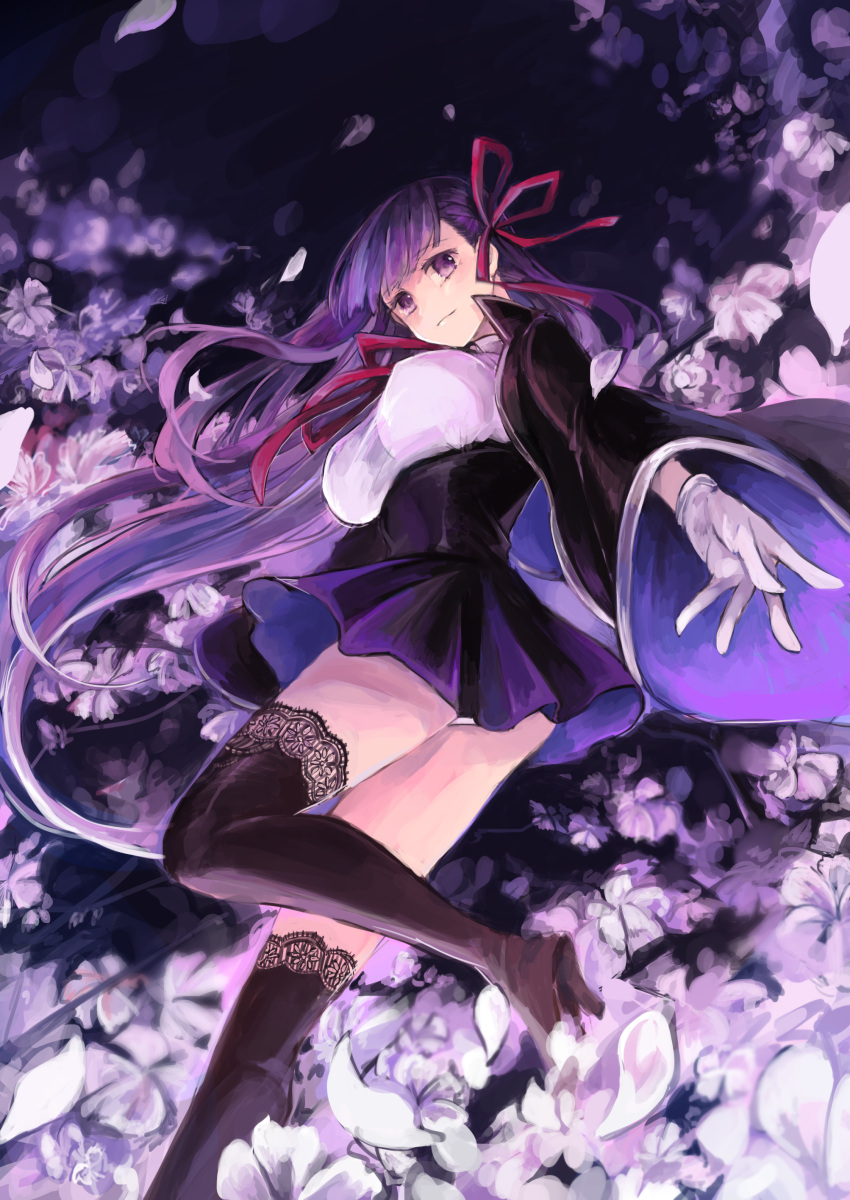 1girl, absurdres, bb_(fate/extra_ccc), black_legwear, breasts, commentary, fate/extra, fate/extra_ccc