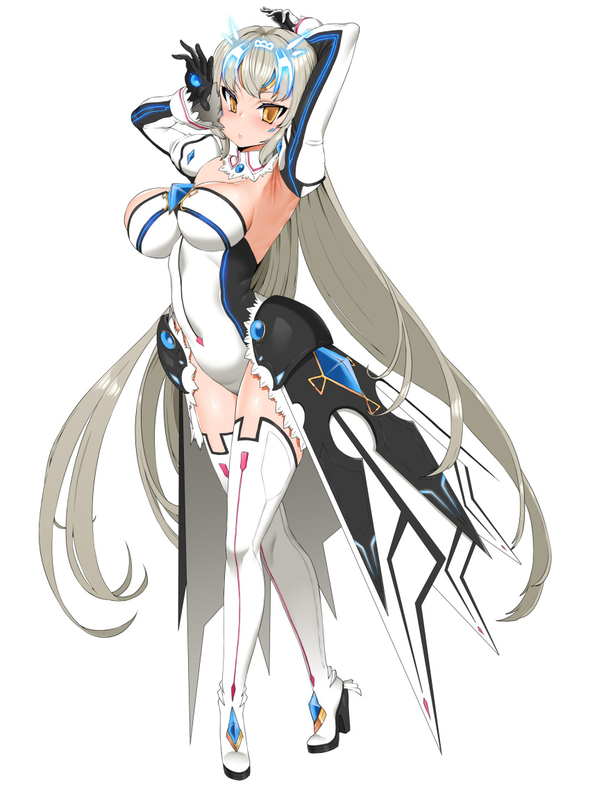 1girl, absurdres, armpits, black_gloves, boots, breasts, elsword, eve_(elsword)
