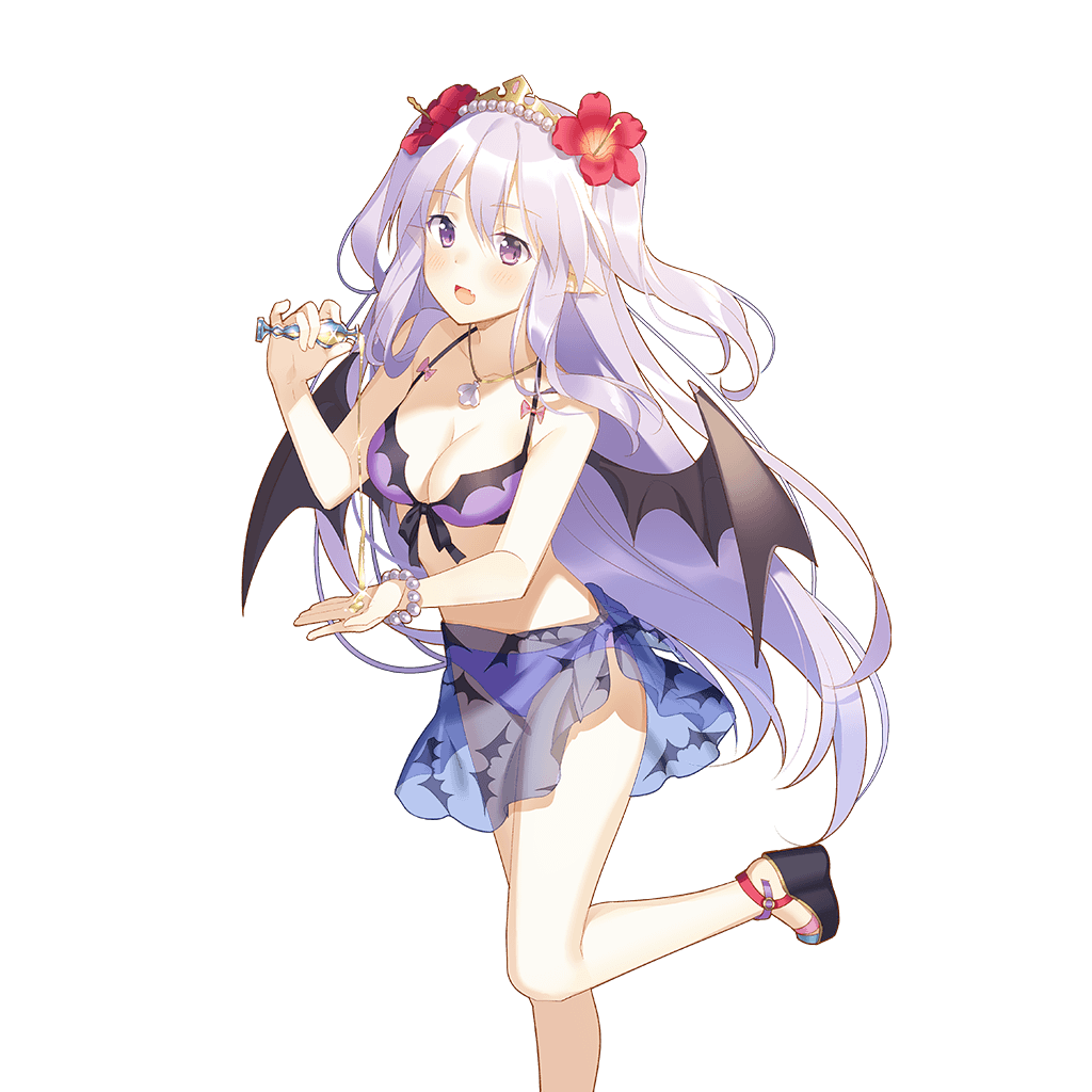 1girl, lavender_hair, long_hair, miss_barbara, official_art, pointy_ears, transparent_background, uchi_no_hime-sama_ga_ichiban_kawaii