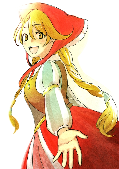 1girl, 72yan, blonde_hair, bonnet, braid, breasts, coat, commentary_request