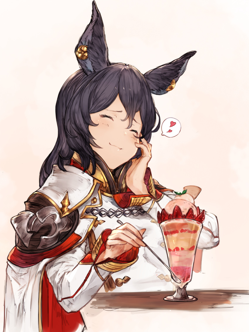 1girl, black_hair, cape, closed_eyes, colored, commentary_request, earrings, erun_(granblue_fantasy)