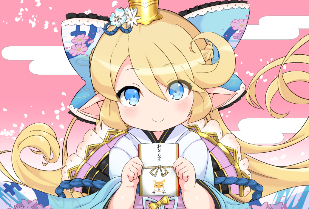 1girl, blonde_hair, blue_eyes, bow, charlotta_(granblue_fantasy), crown, eyebrows_visible_through_hair, eyes_visible_through_hair