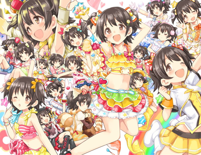 1girl, akagi_miria, animal_ears, ayami_(ayanoayanosuke), black_hair, brown_eyes, closed_eyes, commentary_request