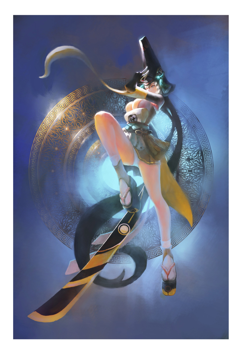 1girl, absurdres, bad_anatomy, black_gloves, breasts, danny_(china), fighting_stance, gloves