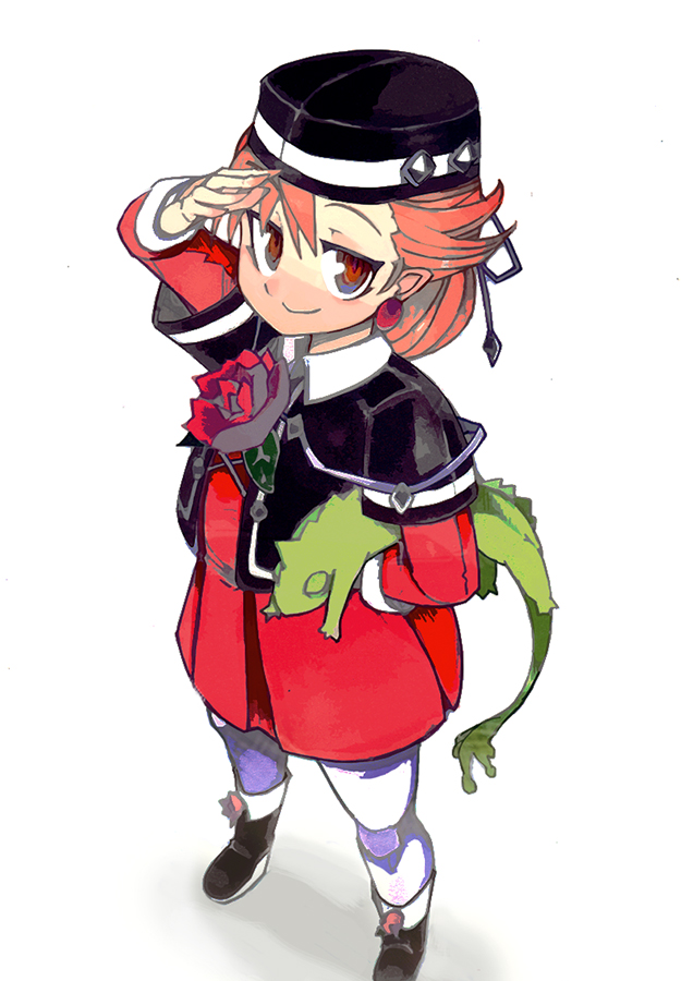 1girl, animal, arm_up, bangs, black_footwear, black_hat, black_jacket, black_ribbon