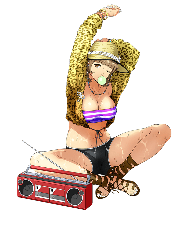 1girl, brown_eyes, brown_hair, full_body, katrina_company, official_art, short_hair, solo