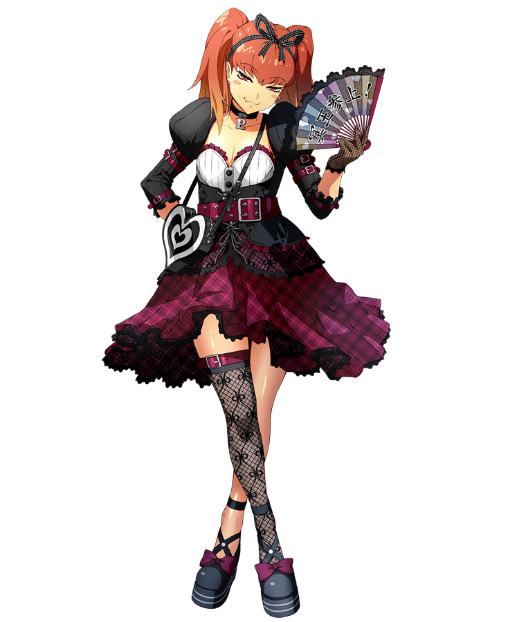 1girl, :3, bag, belt, bertha_bernstein, black_legwear, blush_stickers, breasts