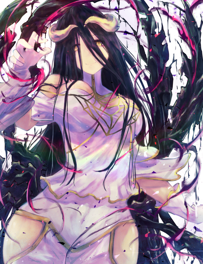 1girl, albedo, demon_girl, highres, horns, overlord_(arpg), shinonome_tsukasa