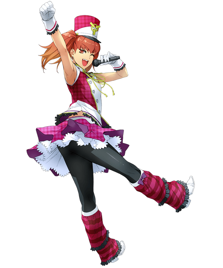 1girl, arm_up, armpits, bertha_bernstein, black_legwear, clenched_hand, earrings, eyebrows_visible_through_hair