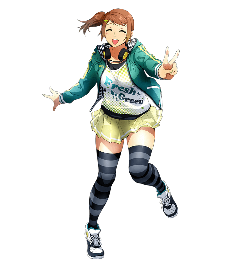 1girl, closed_eyes, clothes_writing, full_body, hair_ornament, hairclip, headphones, headphones_around_neck