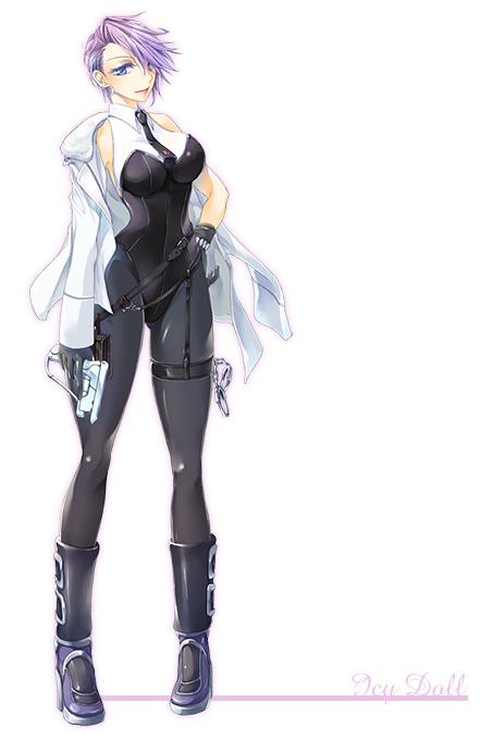 1girl, aoi_hiyuu, breasts, cleavage, commentary_request, doll_(saga_frontier), gloves, nib_pen_(medium)