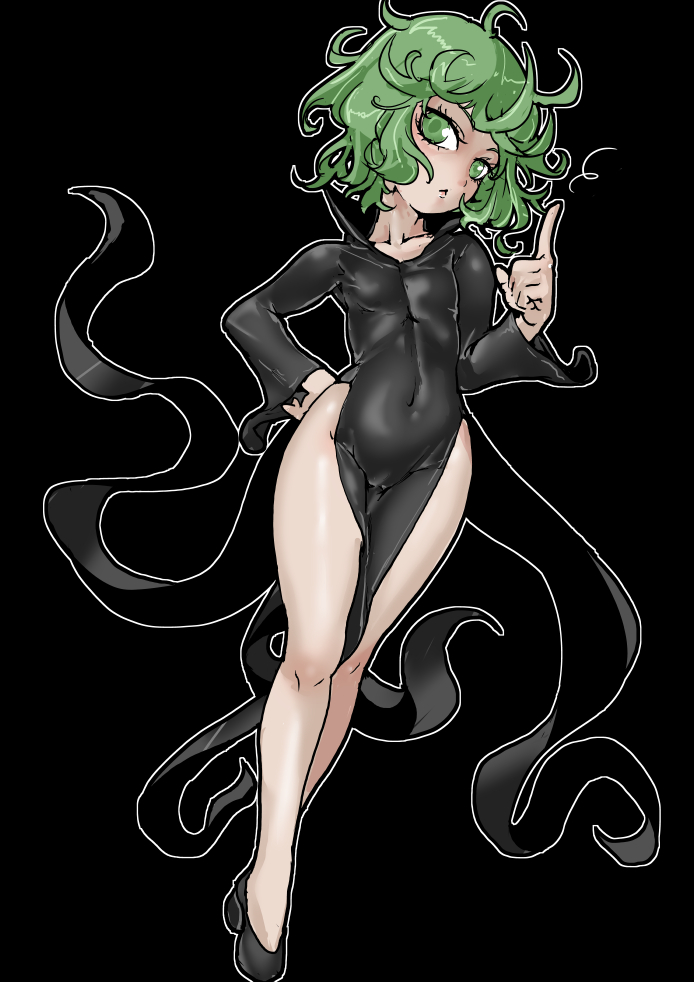 1girl, :<, bare_legs, flat_chest, full_body, green_eyes, green_hair, looking_at_viewer