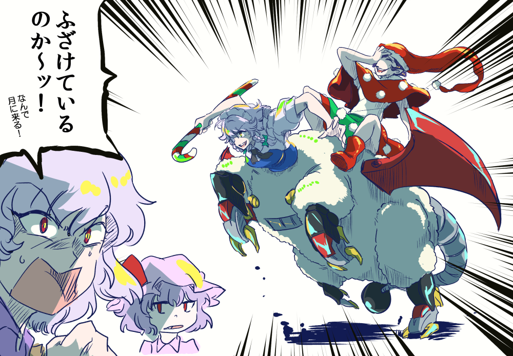 >:d, 4girls, alternate_color, bare_arms, boots, bow, braid, candy