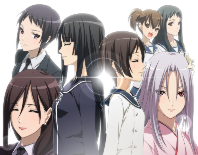 bangs, blunt_bangs, ga-rei, ga-rei_zero, hime_cut, isayama_mei, isayama_yomi, jinguuji_ayame, manabe_miku, nakaidou_kiri, nikaidou_kiri, tsuchimiya_kagura, yanase_chizuru