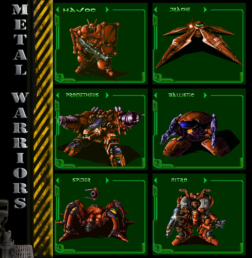 90s, ballistic_(metal_warriors), cannon, commentary, derivative_work, drache_(metal_warriors), energy_cannon, floating
