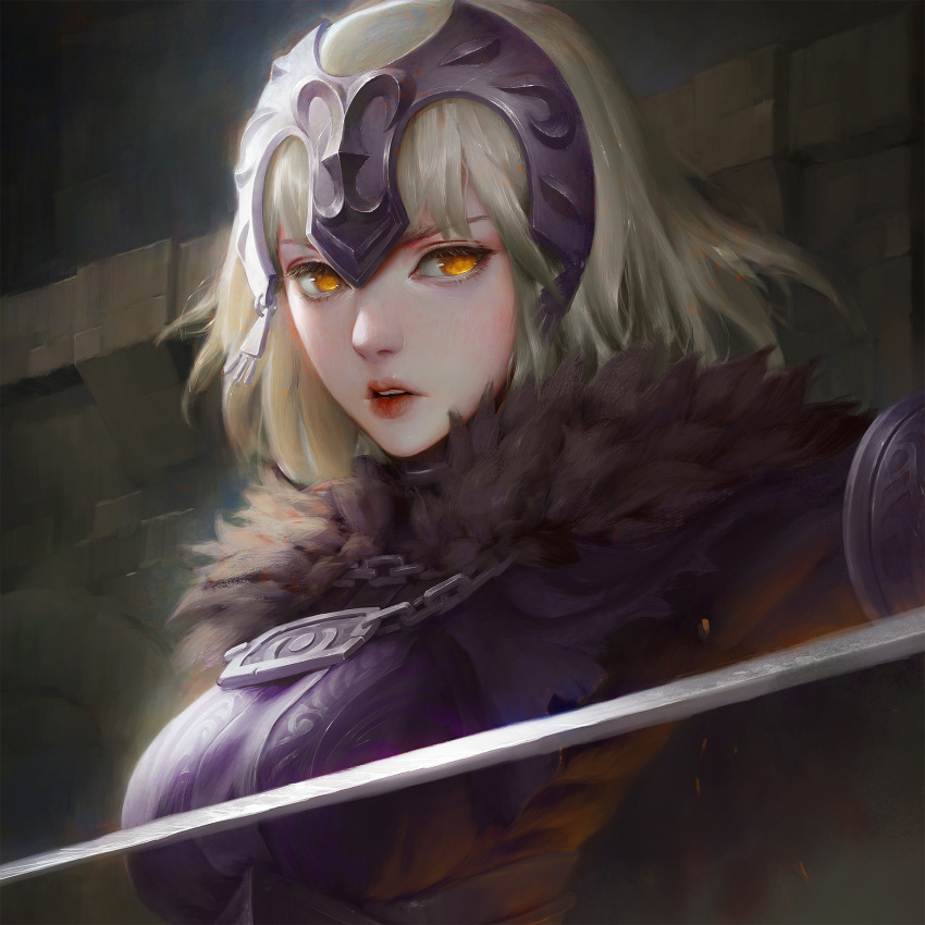 1girl, architecture, armor, armored_dress, black_dress, black_gloves, blonde_hair, breasts