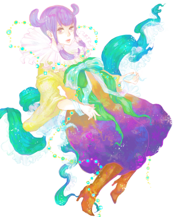 1girl, breasts, commentary_request, long_hair, saga, saga_frontier, solo, unc