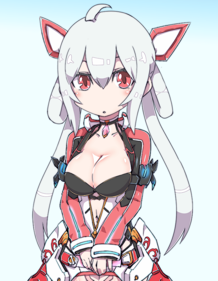 1girl, anahoriya, breasts, cleavage, commentary_request, long_hair, matoi_(pso2), phantasy_star, phantasy_star_online_2, solo