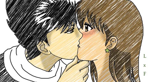 couple, french_kiss, hiei, jagan, kiss, love, lowres, romance