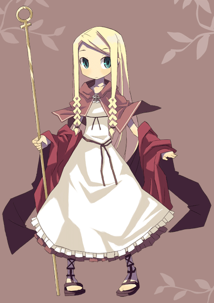 blonde_hair, braid, cocorou, dress, green_eyes, long_hair, original, skirt