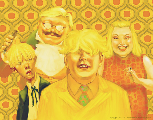 bad_id, blonde_hair, comb, family, lardna_minch, mother_(game), mother_2, naraqu, picky_minch, porky_minch