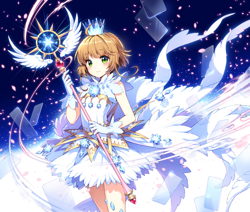 1girl, ahoge, bangs, blush, brown_hair, card_captor_sakura, closed_mouth, commentary_request