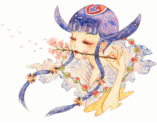 1girl, commentary_request, dress, graphite_(medium), japanese_clothes, long_hair, nekobayashi, princess_rei