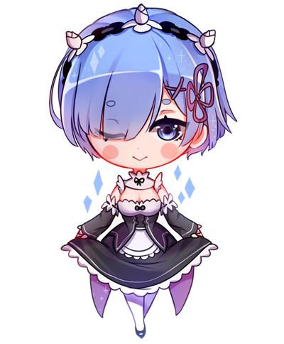 1girl, bangs, black_ribbon, blue_eyes, blue_hair, blush, breasts, chibi